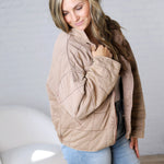 Colette Quilted Mineral Washed Jacket - Rose Taupe