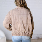 Colette Quilted Mineral Washed Jacket - Rose Taupe