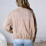 Colette Quilted Mineral Washed Jacket - Rose Taupe