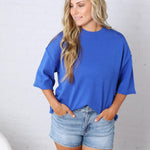 Collins Lightweight Oversized Sweater Top - Blue