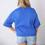 Collins Lightweight Oversized Sweater Top - Blue