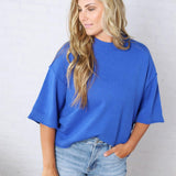 Collins Lightweight Oversized Sweater Top - Blue