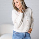 Cordelia Luxe-Ribbed Cardigan - Oatmeal