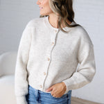 Cordelia Luxe-Ribbed Cardigan - Oatmeal