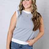 Corin Striped Muscle Tank - Blue/White