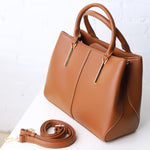 Corina Triple Compartment Satchel - Brown