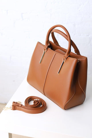 Corina Triple Compartment Satchel - Brown