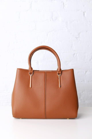 Corina Triple Compartment Satchel - Brown