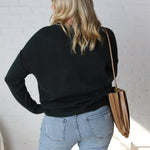 Cosette Front Seam Crewneck Sweater - Forest Green