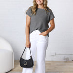 Cosette Super High Wide Cropped Utility Denim - Snow Milk