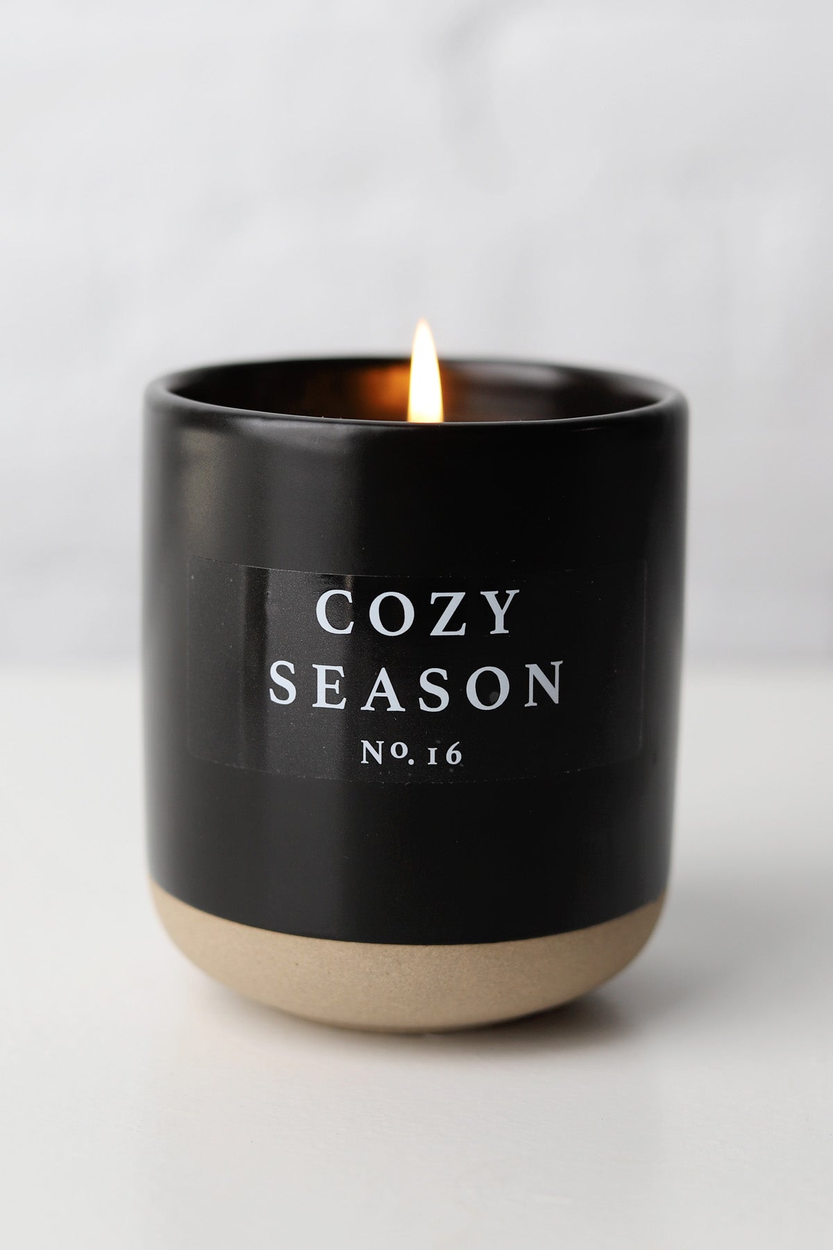 Cozy Season 12 Oz Soy Candle - Black Stoneware