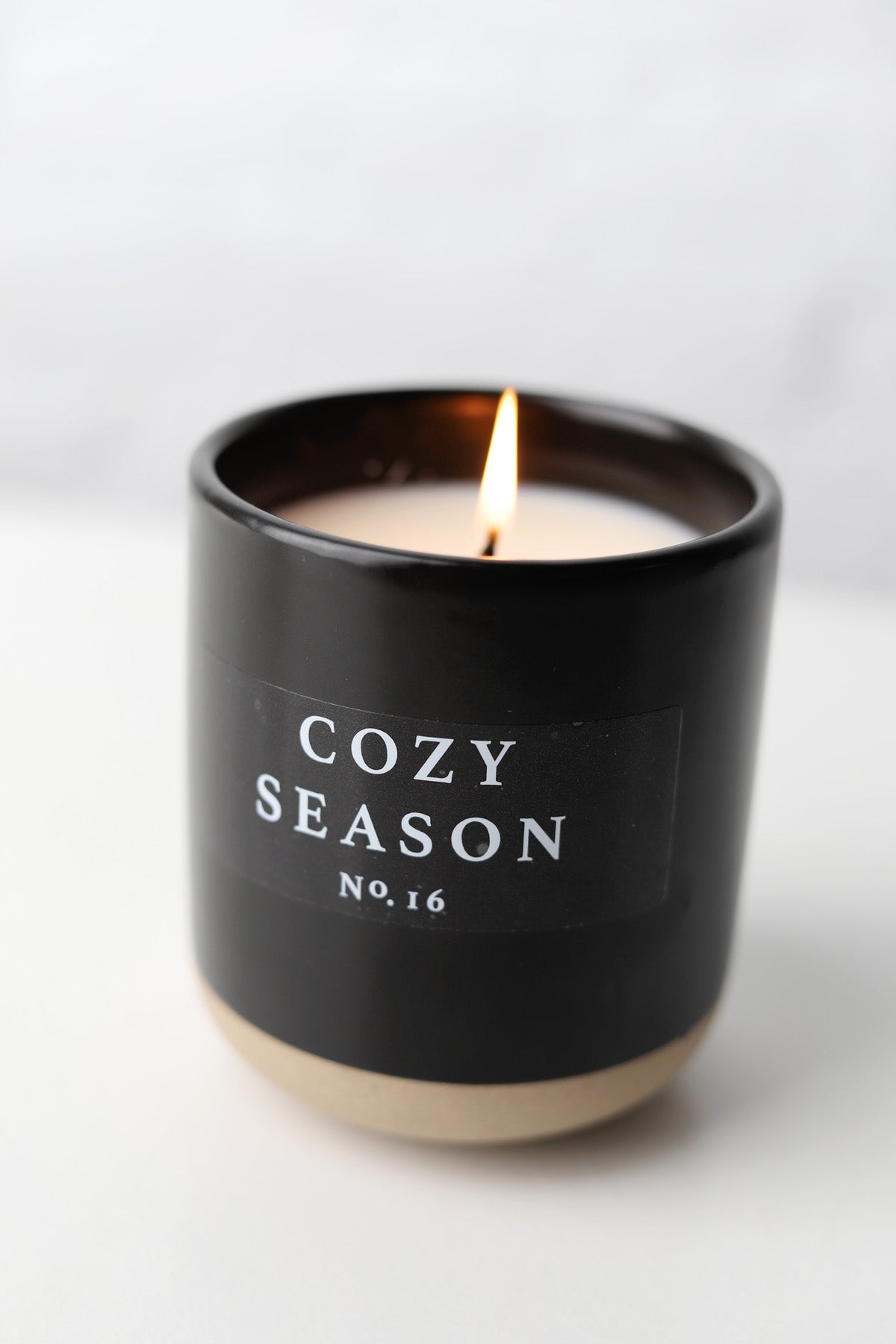 Cozy Season 12 Oz Soy Candle - Black Stoneware