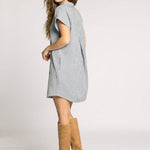 Crescent Dress - Ivory/Blue