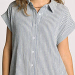 Crescent Dress - Ivory/Blue