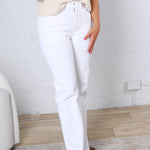 Cressida High Rise Wide Leg Raw Hem - Milk White