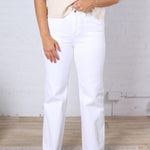 Cressida High Rise Wide Leg Raw Hem - Milk White