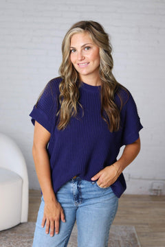 Cristin Knit Sweater - Navy