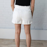 Crosby Washed Paperbag Twill Shorts - Off White