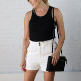 Crosby Washed Paperbag Twill Shorts - Off White