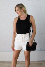 Crosby Washed Paperbag Twill Shorts - Off White