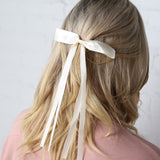 Dahlia Dainty Hair Bow Clip - White