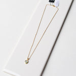 Dainty 18K Gold Plated Gemstone Necklace - Green Peridot + Gold - Baubles + Bobbies