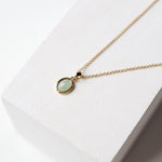 Dainty 18K Gold Plated Gemstone Necklace - Green Peridot + Gold - Baubles + Bobbies