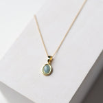 Dainty 18K Gold Plated Gemstone Necklace - Kyanite + Gold - Baubles + Bobbies