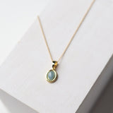 Dainty 18K Gold Plated Gemstone Necklace - Kyanite + Gold - Baubles + Bobbies