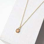 Dainty 18K Gold Plated Gemstone Necklace - Sunstone + Gold - Baubles + Bobbies