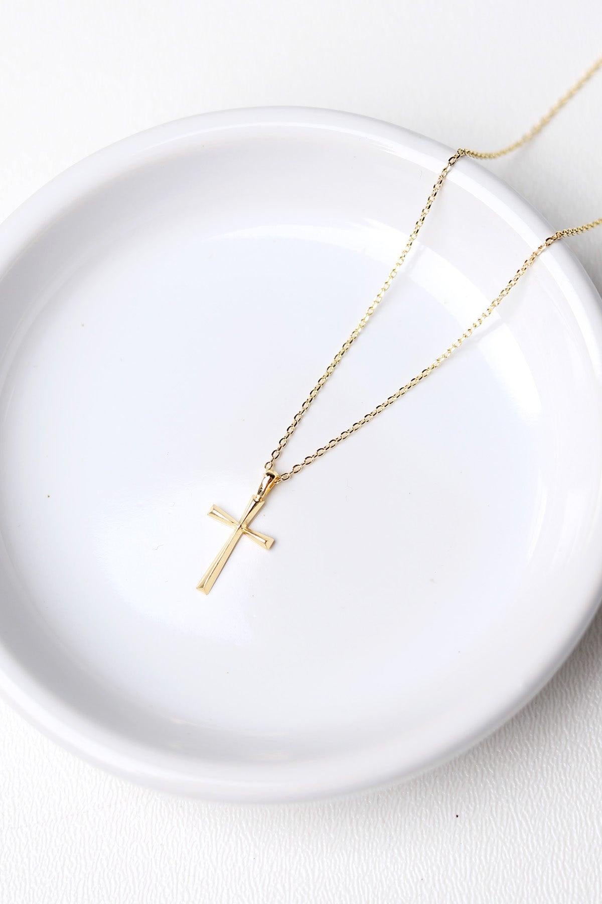 Dainty Cross Pendant - Gold Dipped