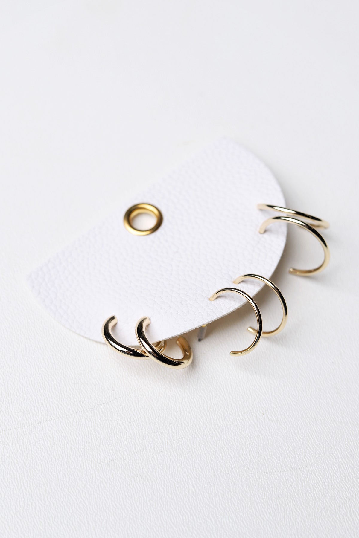 Dainty Tube Hoop Earring Set - Gold