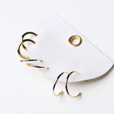 Dainty Tube Hoop Earring Set - Gold