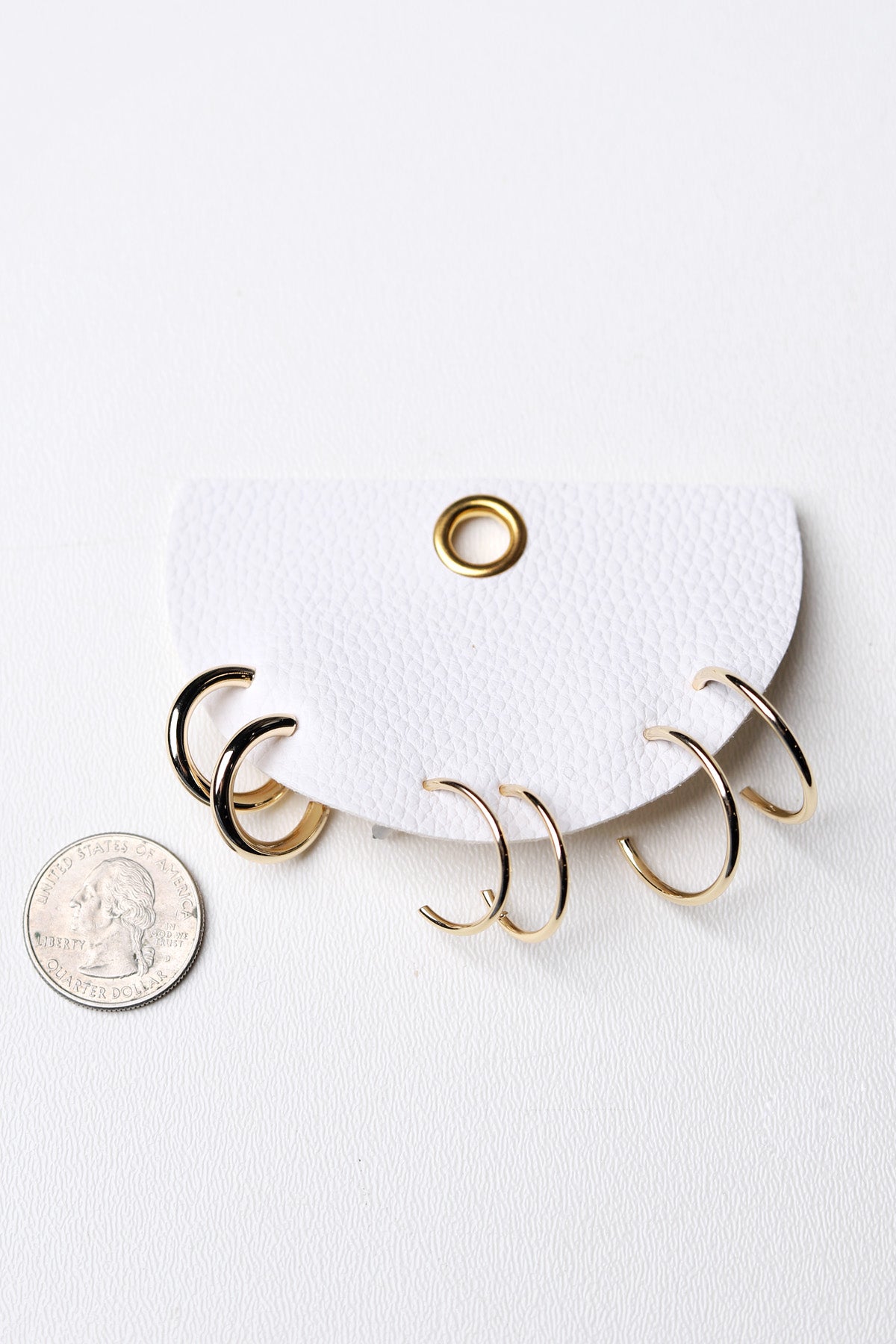 Dainty Tube Hoop Earring Set - Gold