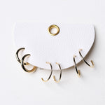 Dainty Tube Hoop Earring Set - Gold