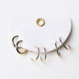 Dainty Tube Hoop Earring Set - Gold
