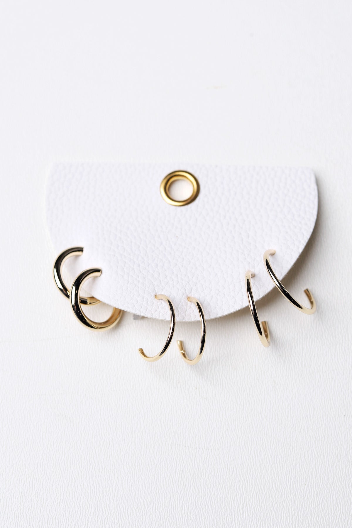 Dainty Tube Hoop Earring Set - Gold