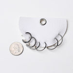 Dainty Tube Hoop Earring Set - Silver