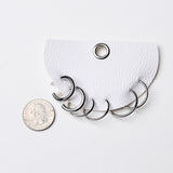 Dainty Tube Hoop Earring Set - Silver