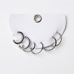 Dainty Tube Hoop Earring Set - Silver