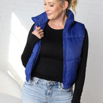 Danica Puffer Vest - Marine Blue