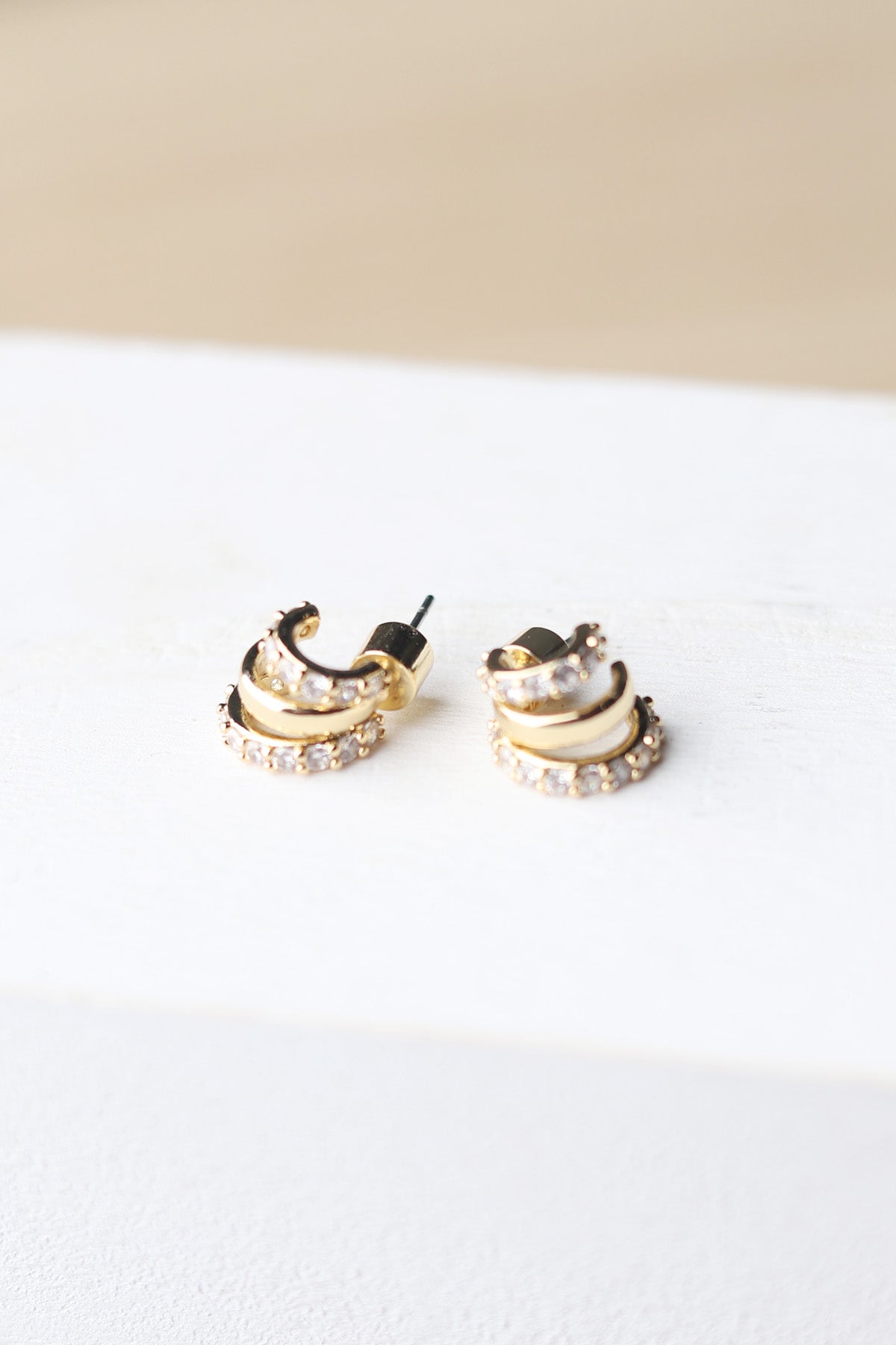 Danielle CZ Pavé Layered Hoops - Gold