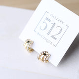 Danielle CZ Pavé Layered Hoops - Gold