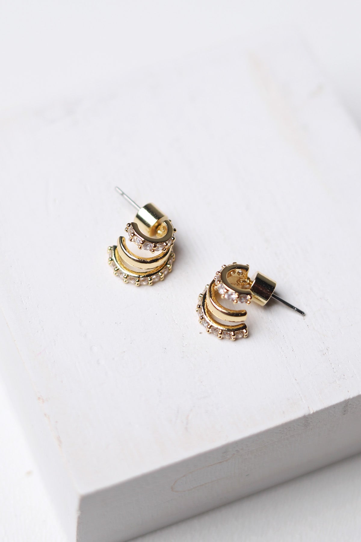 Danielle CZ Pavé Layered Hoops - Gold