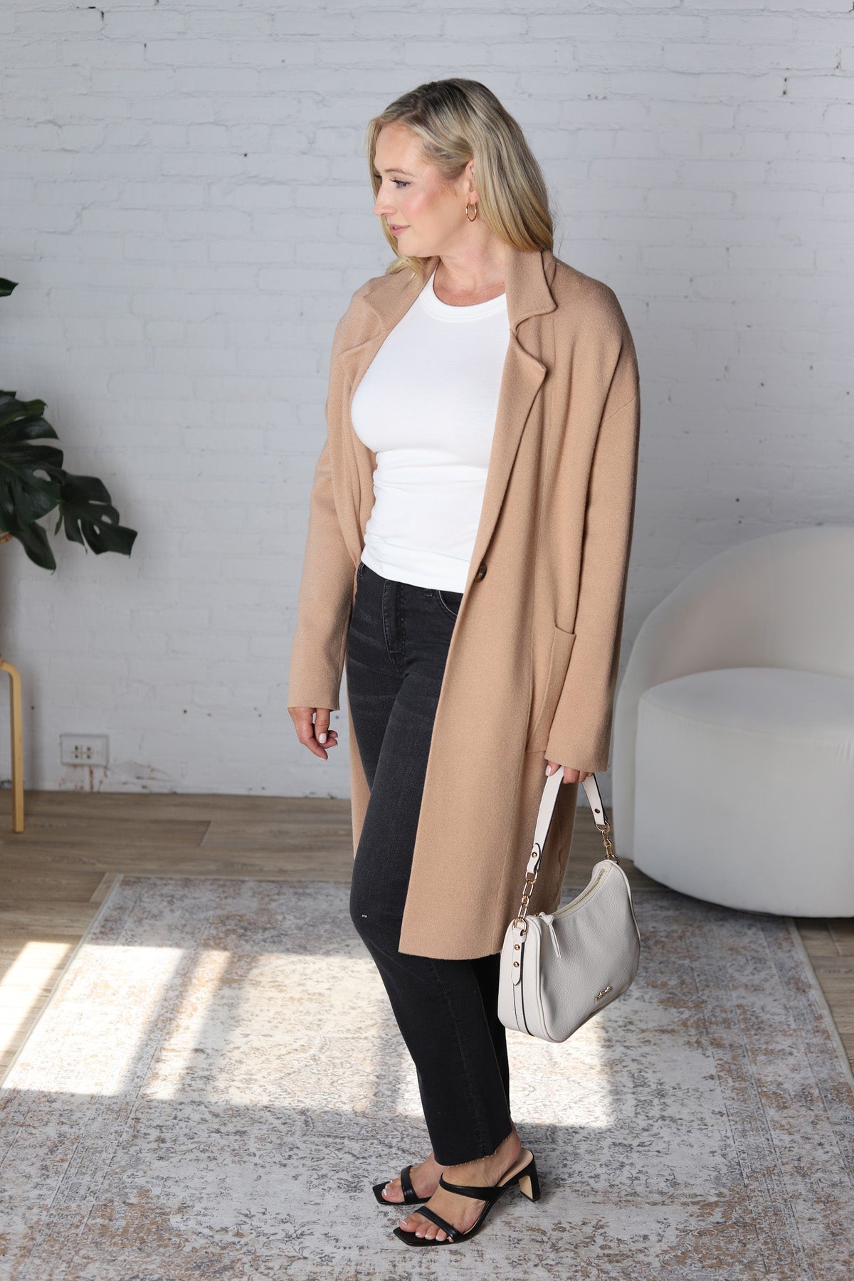 Danika Soft Touch Sweater Coat - Latte