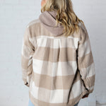 Danna Plaid Button Down Jacket - Khaki