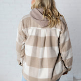 Danna Plaid Button Down Jacket - Khaki