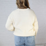 Daria Ribbed Knit Exposed-Seam Sweater - Cream