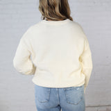 Daria Ribbed Knit Exposed-Seam Sweater - Cream