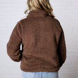 Dariah Fleece Teddy Zip Up Jacket - Coco